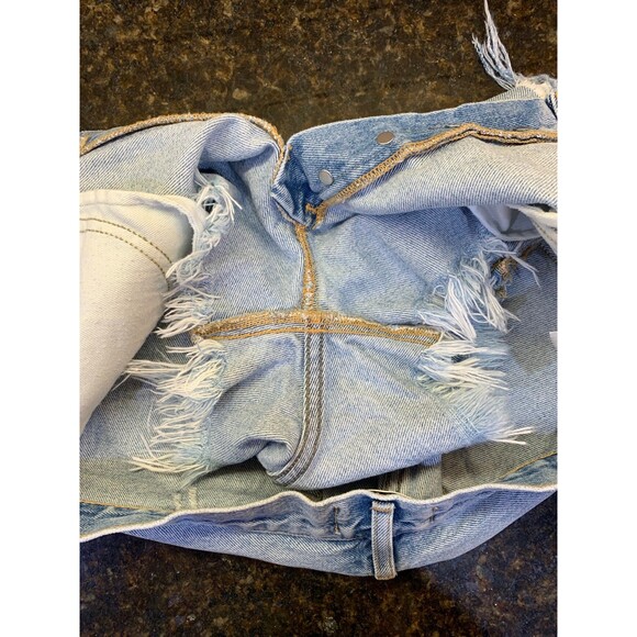Agolde Parker Distressed Button Fly Raw Hem Swapmeet Wash Shorts Size 29 EUC - Picture 11 of 11